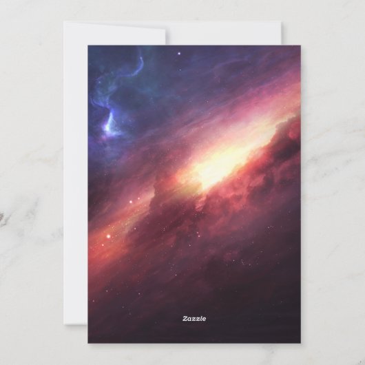 Das Universum Feiertagskarte (Rückseite)