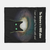 Das Universum ist ein ENORMER Platz ~ schwarze Fleecedecke (Vorderseite (Horizontal))