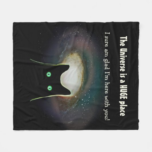 Das Universum ist ein ENORMER Platz ~ schwarze Fleecedecke (Vorderseite (Horizontal))