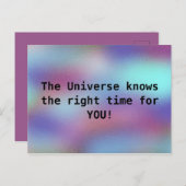 Das Universum kennt die richtige Zeit für SIE Cool Postkarte (Vorne/Hinten)