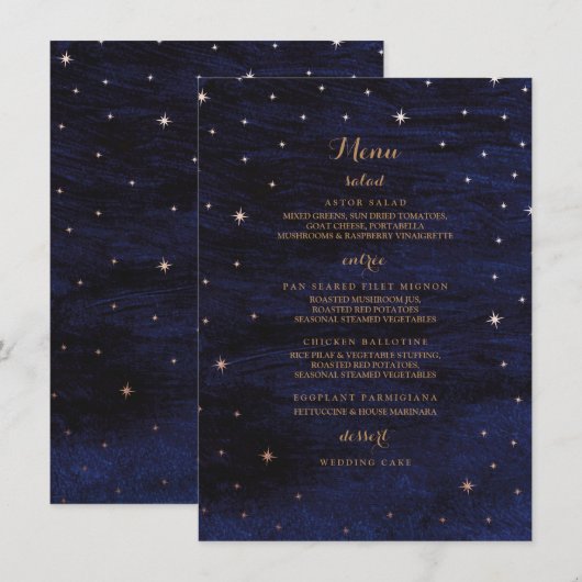 Das Universum / Menü Menükarte (Vorne/Hinten)