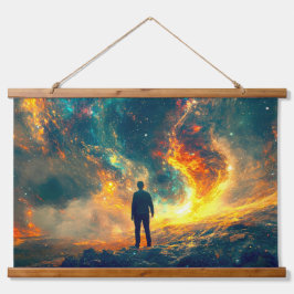 Das Universum Wandteppich Mit Holzrahmen