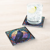 Das unscharfe, verkettete Glas Glasuntersetzer (Schrägansicht)