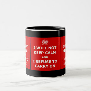 Das Unterhalten behalten Ruhe Zweifarbige Tasse