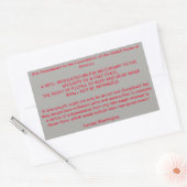 Das unveräußerliche Recht, Waffen zu tragen. Rechteckiger Aufkleber (Umschlag)