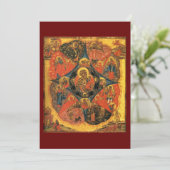 Das unverbrannte Bush-Symbol der Gottesmutter-Gebe Dankeskarte (Stehend Vorderseite)