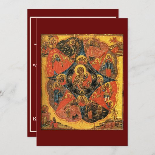 Das unverbrannte Bush-Symbol der Gottesmutter-Gebe Dankeskarte (Vorne/Hinten)