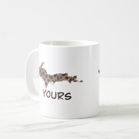 Das UP, der Spaß im Norden Michigans, das ist das  Kaffeetasse (Vorderseite Links)