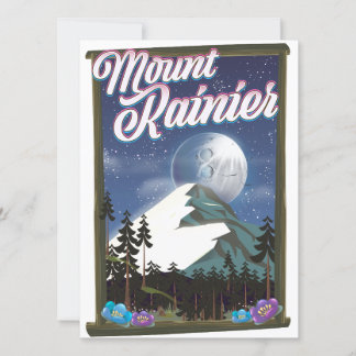 Das Urlaubsplakat des Berges Rainier.
