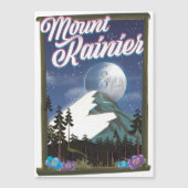 Das Urlaubsplakat des Berges Rainier. Magnetkarte (Vorderseite)