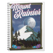 Das Urlaubsplakat des Berges Rainier. Notizblock (Vorderseite)