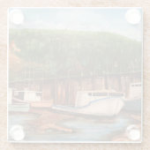 Das ursprüngliche handgemalte Werk des Fischerdorf Glasuntersetzer (Rückseite)