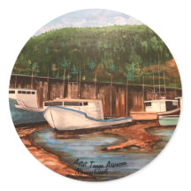 Das ursprüngliche handgemalte Werk des Fischerdorf