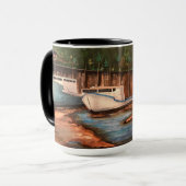 Das ursprüngliche handgemalte Werk des Fischerdorf Tasse (Vorderseite Links)