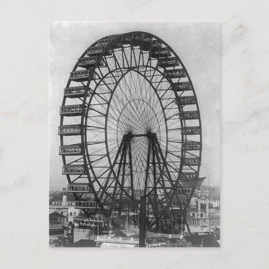 Das ursprüngliche Riesenrad an der Columbia-Exposi Postkarte (Vorderseite)