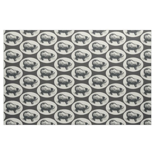 Das ursprüngliche Schwein, das mit 2019 zeichnet, Stoff (Fat Quarter (45,7 x 55,9 cm))