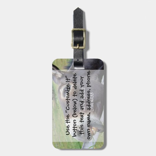 Das ursprünglicher Esel-lustige Esel-Maultier-Vieh Gepäckanhänger (Vorderseite vertikal)