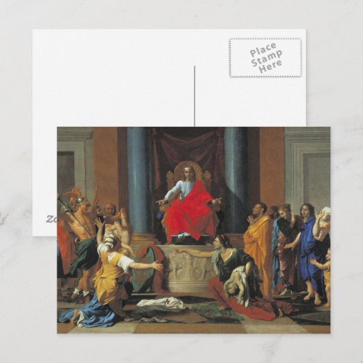 Das Urteil Solomon von 1649 Postkarte (Vorne/Hinten)