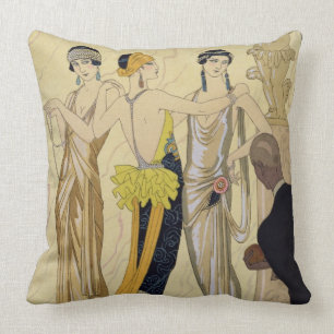 Das Urteil von Paris, 1920-30 (pochoir Druck) Kissen