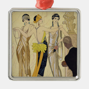 Das Urteil von Paris, 1920-30 (pochoir Druck) Ornament Aus Metall