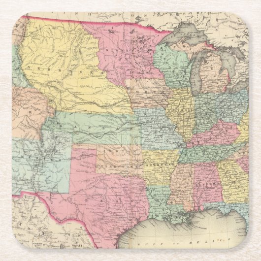 Das USA Rechteckiger Pappuntersetzer (Vorderseite)