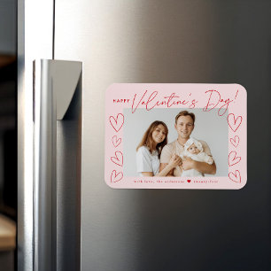 Das Valentinstag-Foto der Moderne Blush und Rote S Magnet