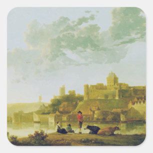 Das Valkhof in Nijmegen von Aelbert Cuyp Quadratischer Aufkleber