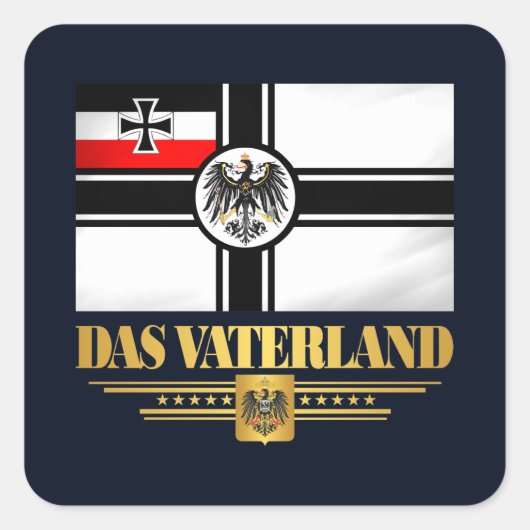 Das Vaterland Quadratischer Aufkleber (Vorderseite)