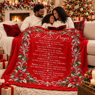 Das Vaterunser Elegantes Weihnachten in Rot und Sherpadecke