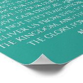 Das Vaterunser Teal & Weiß Poster (Ecke)