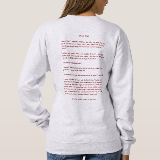 Das Velveteen Rabbit - Was ist echt - Sweatshirt (Rückseite)