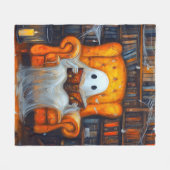 Das verborgene Geist | Gemütliches Halloween-Bibli Fleecedecke (Vorderseite (Horizontal))