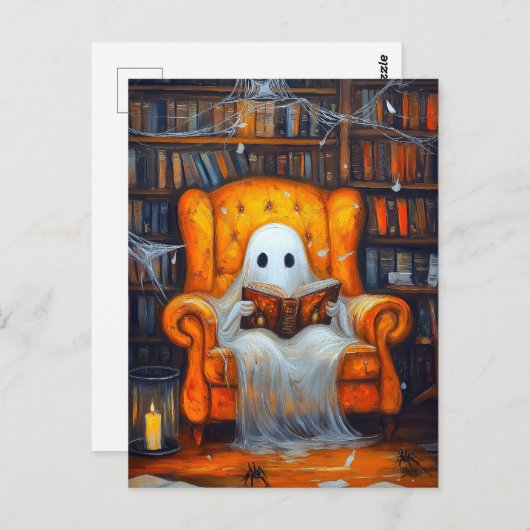 Das verborgene Geist | Gemütliches Halloween-Bibli Postkarte (Vorne/Hinten)