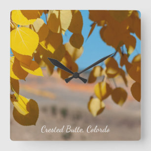 Das Verfärben der Espen in Crested Butte Quadratische Wanduhr