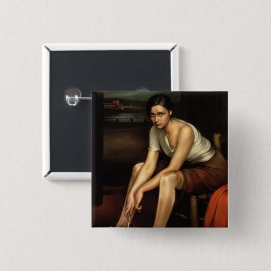 Das verführerische junge Mädchen Button (Vorne & Hinten)