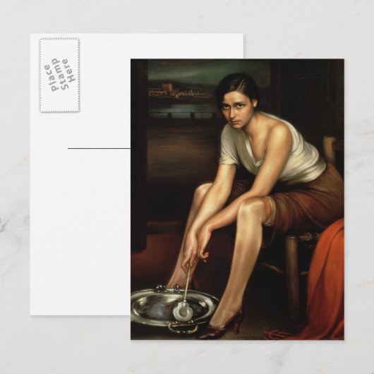 Das verführerische junge Mädchen Postkarte (Vorne/Hinten)