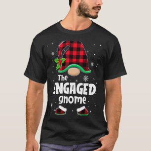 Das Verlobte Gnome Buffalo Karierte Weihnachtsmatt T-Shirt