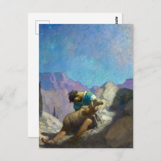 Das verlorene Schaf von Newell Convers Wyeth Postkarte (Vorne/Hinten)