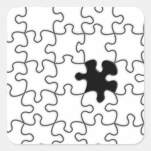 Das Vermisste Puzzlemuster Quadratischer Aufkleber (Vorderseite)
