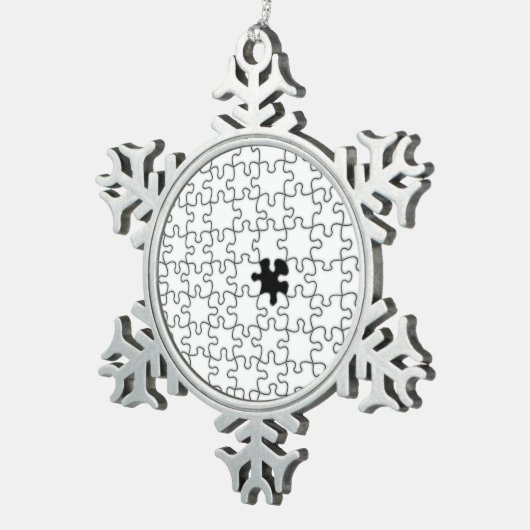 Das Vermisste Puzzlemuster Schneeflocken Zinn-Ornament (Rechts)