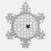 Das Vermisste Puzzlemuster Schneeflocken Zinn-Ornament (Vorderseite)