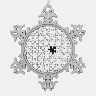 Das Vermisste Puzzlemuster Schneeflocken Zinn-Ornament