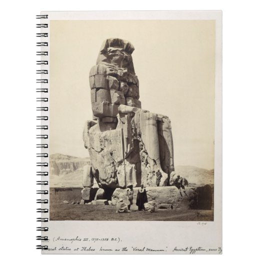 Das "vernehmbare Memnon", kolossale Statue von Notizblock (Vorderseite)