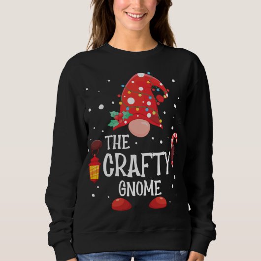 Das verrückte Gnome-Matching Family Weihnachtsspie Sweatshirt (Vorderseite)