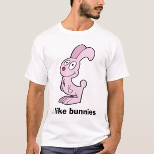 Das verrückte rosa Häschen, mag ich Häschen. T-Shirt