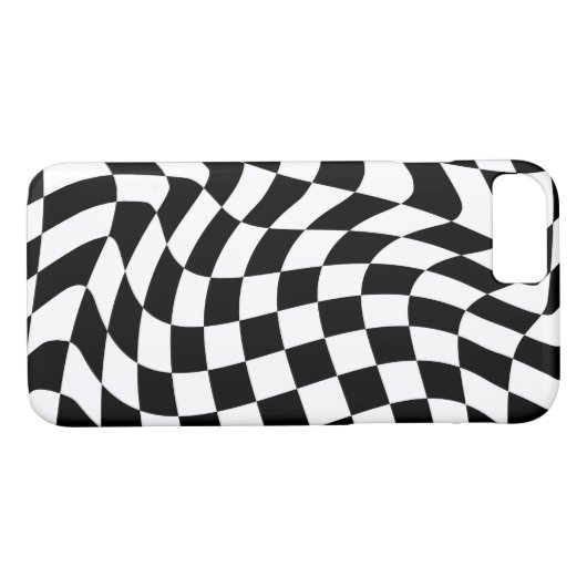 Das verrückte schwarze Schachbrettmuster u. das Case-Mate iPhone Hülle (Rückseite (Horizontal))