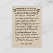 Das verschwenderische Sohn-Gebet nach Visitenkarte (Rückseite)