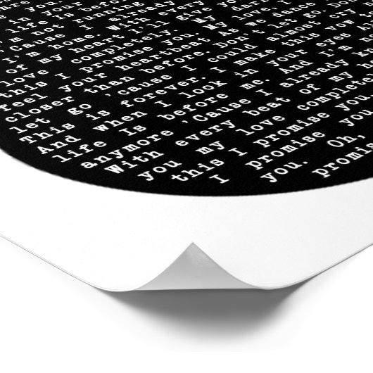 Das verspreche ich Ihnen schwarz-weiße Gitarre Son Poster (Ecke)