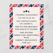 Das Versprechen der allegiance rot-blauer amerikan Postkarte (Vorderseite)