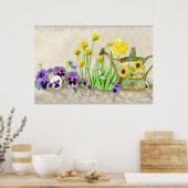 Das Versprechen des Frühlings - Moderne Aquarellbl Poster (Küche)